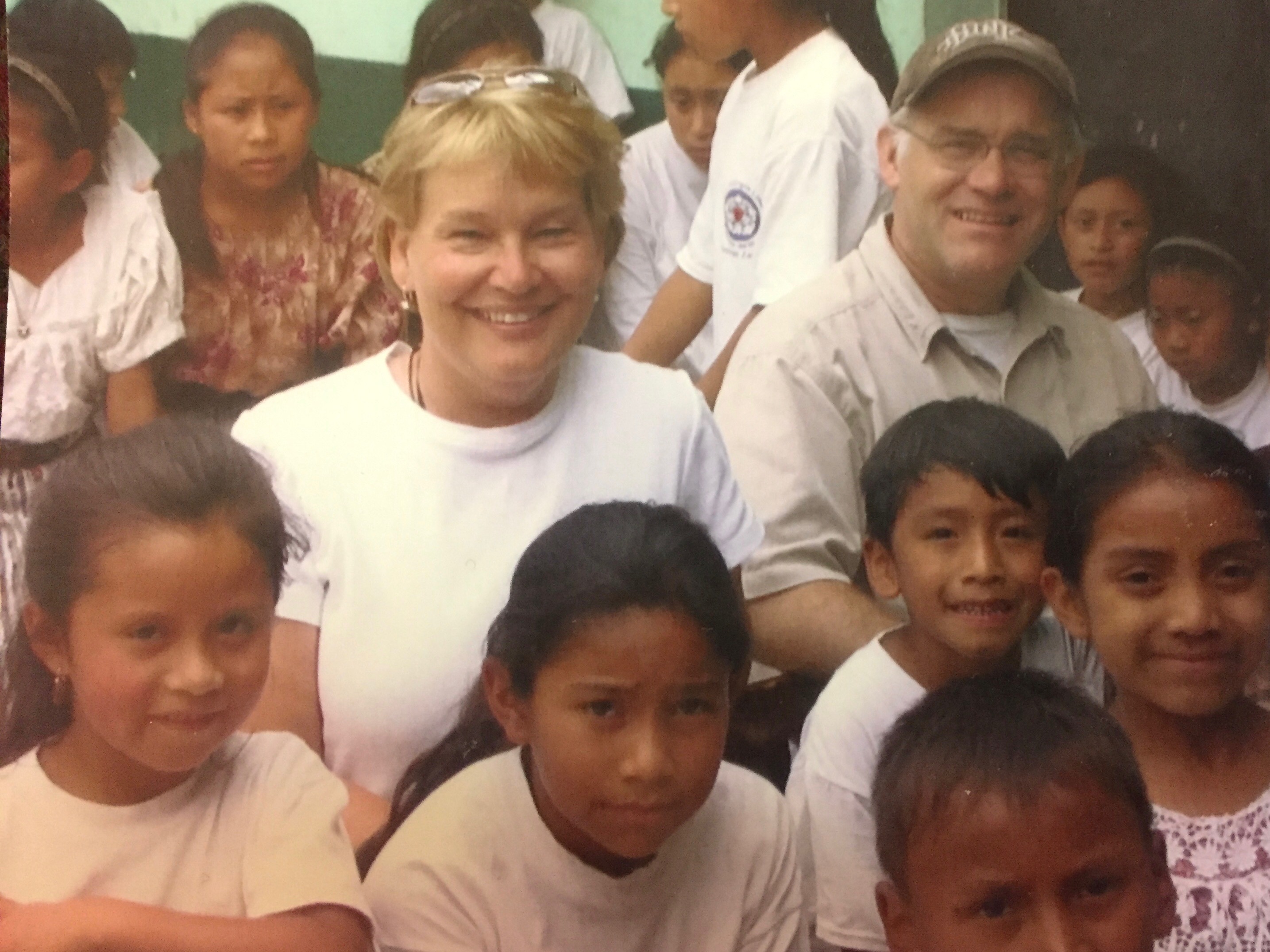 Jane with children on one of her trips